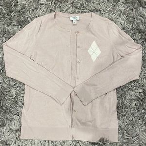 Light pink, Dusty Rose colored singular argyle Cardigan